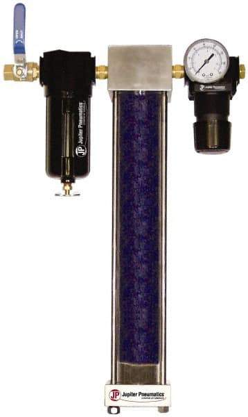 PRO-SOURCE - 1/2" NPT Port 3 Piece Filter-Desiccant Dryer-Regulator FRL Unit - Zinc Bowl, 40 SCFM, 120 Max psi, 21" High, Manual Drain - Americas Industrial Supply