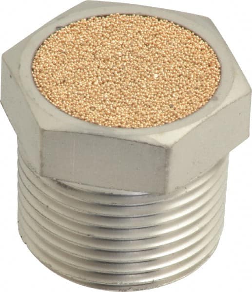 PRO-SOURCE - 3/4 Male NPT, 1-1/16" Hex, 1" OAL, Breather Vent - 150 Max psi, Bronze - Americas Industrial Supply