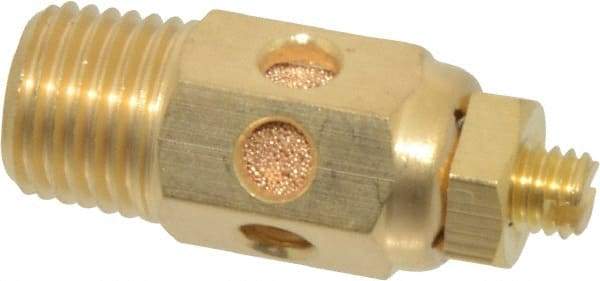 PRO-SOURCE - 1/4 Male NPT, 9/16" Hex, 1-9/16" OAL, Speed Control Muffler - 300 Max psi, 30 CFM, Brass - Americas Industrial Supply