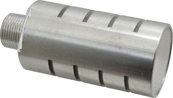 PRO-SOURCE - 3/4 Male NPT, 1-5/8" Hex, 4-5/8" OAL, Muffler - 300 Max psi, 70 CFM, Aluminum - Americas Industrial Supply