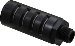 PRO-SOURCE - 3/8 Male NPT, 1" Hex, 3-27/64" OAL, Muffler - 150 Max psi, Glass Filled Nylon - Americas Industrial Supply