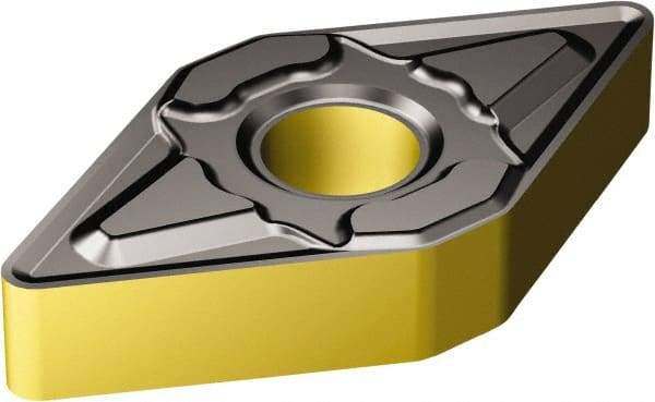 Sandvik Coromant - DNMG443 KM Grade 3225 Carbide Turning Insert - TiCN/AI2O3/TiN Finish, 55° Diamond, 1/2" Inscr Circle, 1/4" Thick, 3/64" Corner Radius - Americas Industrial Supply