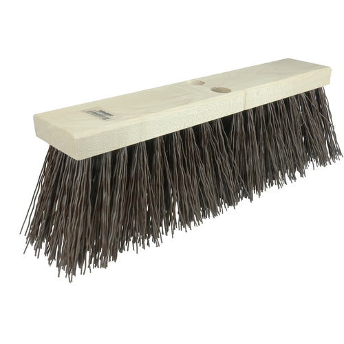 16″ Brown Synthetic Street - Broom Without Handle - Americas Industrial Supply