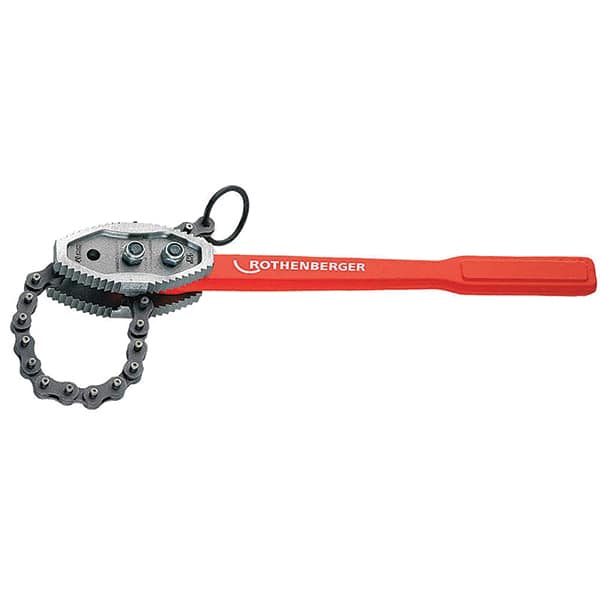 Rothenberger - 50" Max Pipe Capacity, 57" Long, Chain Tong Wrench - 8" Actual OD, 49-1/2" Handle Length - Americas Industrial Supply