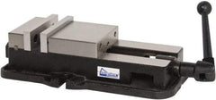 Gibraltar - 6" Jaw Width, 7-1/2" Jaw Opening Capacity, Horizontal Stationary Machine Vise - Manual Operation, 1 Station, 18-1/2" Long x 4-5/8" High x 1-19/32" Deep, 1-19/32" Jaw Height, Ductile Iron - Americas Industrial Supply
