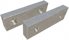 Gibraltar - 6" Wide x 3" High x 2" Thick, Flat/No Step Vise Jaw - Soft, Aluminum, Fixed Jaw, Compatible with 6" Vises - Americas Industrial Supply