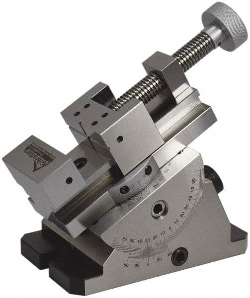 Gibraltar - 2-3/4" Jaw Width, 3" Jaw Opening Capacity, Horizontal Swivel Machine Vise - Manual Operation, 1 Station, 6.28" Long x 5.38" High x 1-3/16" Deep, Steel - Americas Industrial Supply