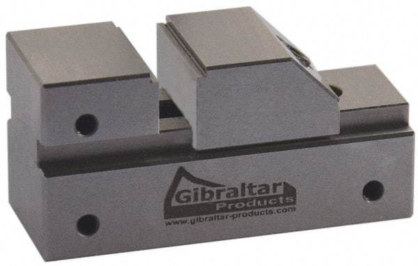 Gibraltar - 1" Jaw Width, 13/16" Jaw Opening Capacity, 3/8" Jaw Height, Toolmaker's Vise - Flat Jaw, 0.005" Parallelism, 0.005" Squareness, 65mm OAL x 1-1/4" OAH - Americas Industrial Supply