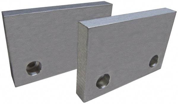 Gibraltar - 6" Wide x 3" High x 3/4" Thick, Flat/No Step Vise Jaw - Soft, Aluminum, Fixed Jaw, Compatible with 6" Vises - Americas Industrial Supply