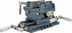 Interstate - 2-23/32" Jaw Opening Capacity x 1" Throat Depth, Horizontal Drill Press Vise - 3" Wide x 27/32" High Jaw, Cross Slide Base, Standard Speed, 5-7/16" OAL x 4.72" Overall Height, Cast Iron - Americas Industrial Supply