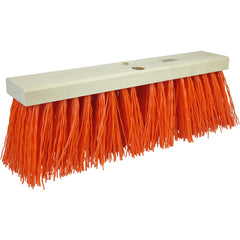 18″ Street Broom, 5-1/4″ Trim Length, Orange Polypropylene Fill - Americas Industrial Supply