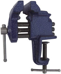 Gibraltar - 3" Jaw Width, 2-1/2" Opening Capacity, 2-5/8" Throat Depth, Cast Iron Stationary Bench Vise - Clamp-On Base Attachment - Americas Industrial Supply