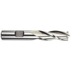 5/8 Dia. x 3-3/8 Overall Length 3-Flute Square End High Speed Steel SE End Mill-Round Shank-Center Cutting -Uncoated - Americas Industrial Supply
