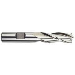 7/8 Dia. x 4-1/8 Overall Length 3-Flute Square End High Speed Steel SE End Mill-Round Shank-Center Cutting -Uncoated - Americas Industrial Supply