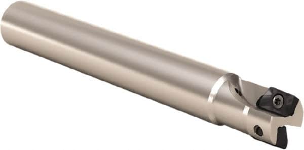 Seco - 32mm Cut Diam, 9mm Max Depth of Cut, 32mm Shank Diam, 195mm OAL, Indexable Square Shoulder End Mill - XOMX 10T3 Inserts, Cylindrical Shank, 90° Lead Angle, Through Coolant, Series Turbo 10 - Americas Industrial Supply