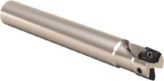 Seco - 32mm Cut Diam, 9mm Max Depth of Cut, 32mm Shank Diam, 195mm OAL, Indexable Square Shoulder End Mill - XOMX 10T3 Inserts, Cylindrical Shank, 90° Lead Angle, Through Coolant, Series Turbo 10 - Americas Industrial Supply