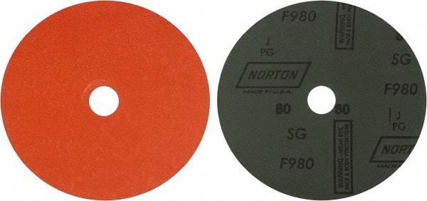 Norton - 7" Diam 7/8" Hole 80 Grit Fiber Disc - Ceramic, Series R980P - Americas Industrial Supply