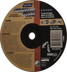Norton - 9" Wheel Diam, 1/4" Wheel Thickness, 7/8" Arbor Hole, Depressed Center Wheel - Ceramic, Resinoid Bond, 6,600 Max RPM - Americas Industrial Supply