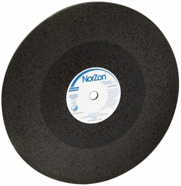 Norton - 20" Zirconia Alumina Cutoff Wheel - 5/32" Thick, 1" Arbor, 2,710 Max RPM, Use with Stationary Grinders - Americas Industrial Supply