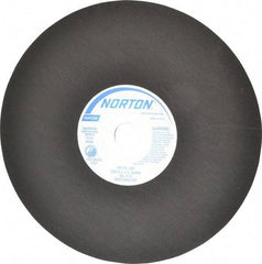 Norton - 13-3/4" Aluminum Oxide Cutoff Wheel - 0.098" Thick, 1-1/4" Arbor, 3,300 Max RPM, Use with Stationary Tools - Americas Industrial Supply