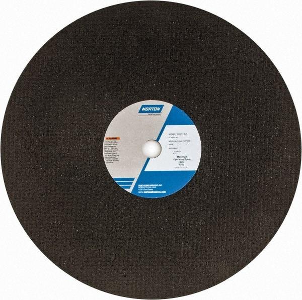 Norton - 16" Zirconia Alumina Cutoff Wheel - 5/32" Thick, 1" Arbor, 3,820 Max RPM, Use with Stationary Grinders - Americas Industrial Supply