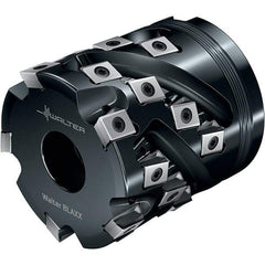 Walter - 9 Inserts, 2" Cut Diam, 3/4" Arbor Diam, 1.339" Max Depth of Cut, Indexable Square-Shoulder Face Mill - 2.165" High, LN.. 1306.. Insert Compatibility, Through Coolant, Series Blaxx - Americas Industrial Supply