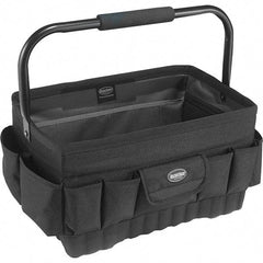 Bucket Boss - 20 Pocket Black Ballistic Polyester Tool Bag - 18" Wide x 12" Deep x 10" High - Americas Industrial Supply