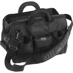 Bucket Boss - 17 Pocket Black Ballistic Polyester Tool Bag - 18" Wide x 12" Deep x 13" High - Americas Industrial Supply