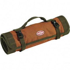 Bucket Boss - 22 Pocket Brown & Green Canvas Tool Roll - 25" Wide x 1/8" Deep x 14" High - Americas Industrial Supply