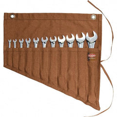 Bucket Boss - 11 Pocket Brown Canvas Tool Roll - 18-3/4" Wide x 1/2" Deep x 18-1/4" High - Americas Industrial Supply