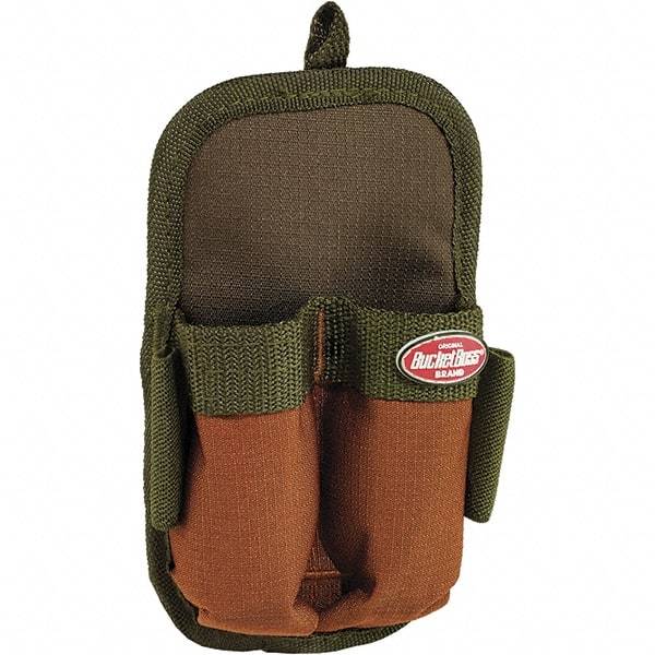 Bucket Boss - 2 Pocket General Purpose Holster - Polyester, Brown & Green - Americas Industrial Supply