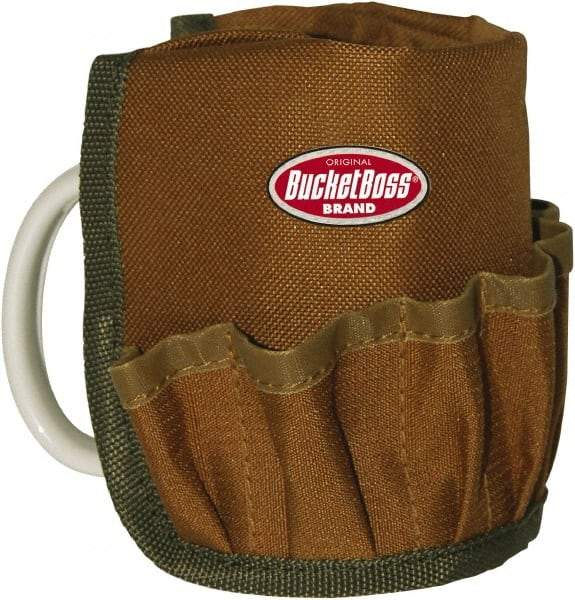 Bucket Boss - 12 Pocket General Purpose Holster - Polyester, Brown & Green - Americas Industrial Supply