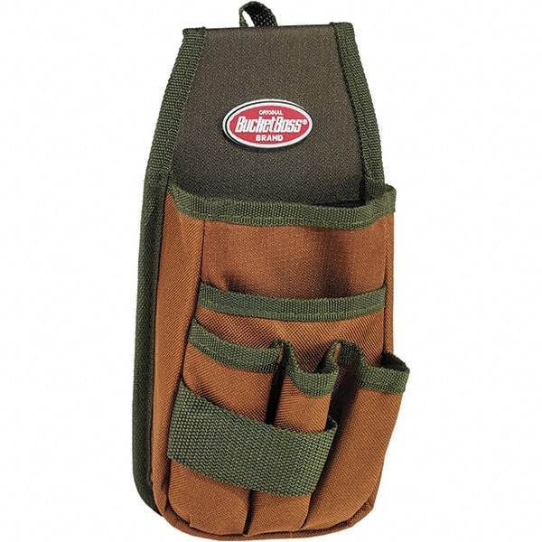 Bucket Boss - 5 Pocket General Purpose Holster - Polyester, Brown & Green - Americas Industrial Supply