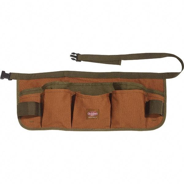 Bucket Boss - 30 to 52" Waist Apron - 13 Pocket, Brown/Green, Canvas - Americas Industrial Supply
