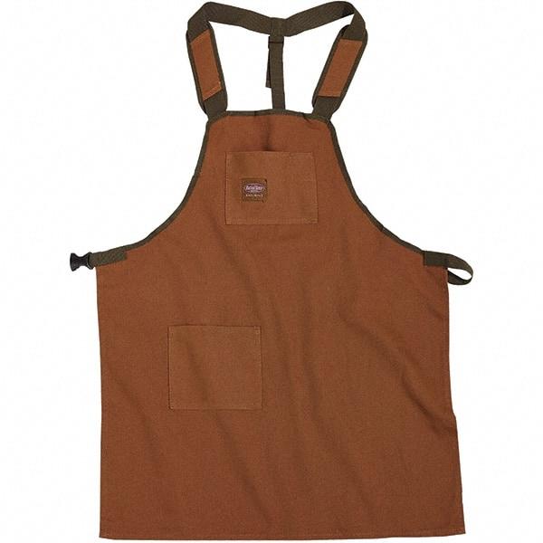 Bucket Boss - 30 to 52" Waist Apron - 2 Pocket, Brown/Green, Canvas - Americas Industrial Supply