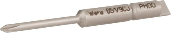 Wera - 4mm Drive #00 Point Precision Phillips Bit - Americas Industrial Supply