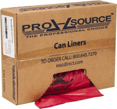 PRO-SOURCE - 45 Gal Capacity, Red, Hazardous Waste Bag - 1.3 mil Thick x 38" Wide x 48" High, Roll - Americas Industrial Supply