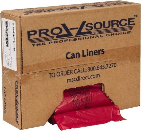 PRO-SOURCE - 30 Gal Capacity, Red, Hazardous Waste Bag - 1.3 mil Thick x 30" Wide x 37" High, Roll - Americas Industrial Supply