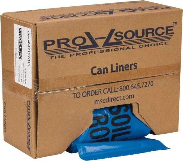 PRO-SOURCE - 32 Gal Capacity, Blue, Hazardous Waste Bag - 1.3 mil Thick x 30" Wide x 43" High, Roll - Americas Industrial Supply