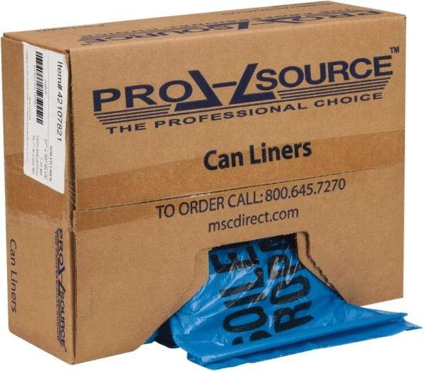 PRO-SOURCE - 45 Gal Capacity, Blue, Hazardous Waste Bag - 1.3 mil Thick x 37" Wide x 50" High, Roll - Americas Industrial Supply