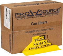 PRO-SOURCE - 45 Gal Capacity, Yellow, Hazardous Waste Bag - 1.3 mil Thick x 40" Wide x 47" High, Roll - Americas Industrial Supply