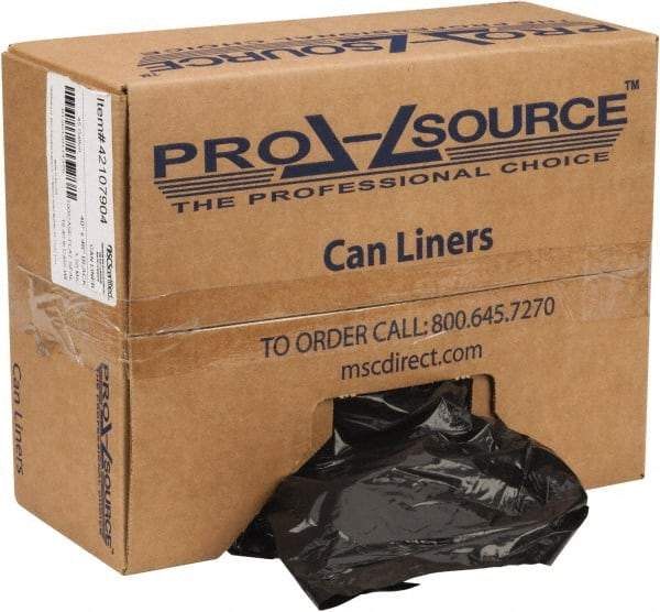 PRO-SOURCE - 1.5 mil Thick, Heavy-Duty Trash Bags - Linear Low-Density Polyethylene (LLDPE), Flat Pack Dispenser, 40" Wide x 46" High, Black - Americas Industrial Supply