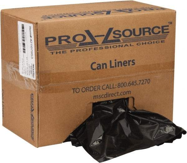 PRO-SOURCE - 2 mil Thick, Heavy-Duty Trash Bags - Linear Low-Density Polyethylene (LLDPE), Flat Pack Dispenser, 43" Wide x 47" High, Black - Americas Industrial Supply