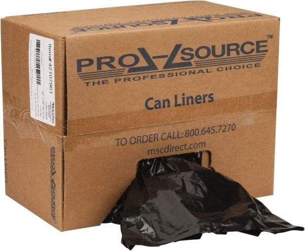 PRO-SOURCE - 1.65 mil Thick, Heavy-Duty Trash Bags - Linear Low-Density Polyethylene (LLDPE), Flat Pack Dispenser, 38" Wide x 58" High, Black - Americas Industrial Supply