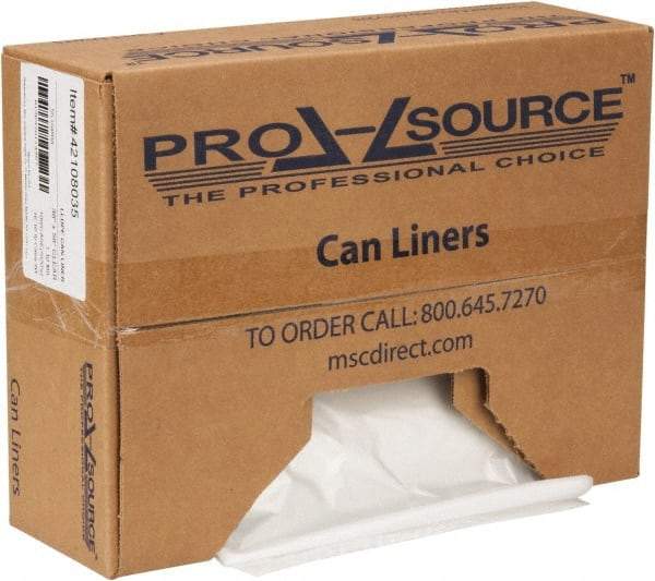 PRO-SOURCE - 1.1 mil Thick, Heavy-Duty Trash Bags - Hexene Resins, Roll Dispenser, 38" Wide x 58" High, Clear - Americas Industrial Supply