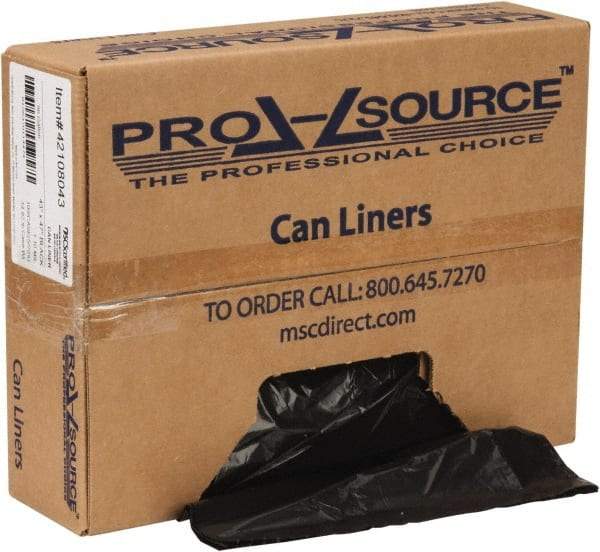 PRO-SOURCE - 1.1 mil Thick, Heavy-Duty Trash Bags - Hexene Resins, Roll Dispenser, 43" Wide x 47" High, Black - Americas Industrial Supply