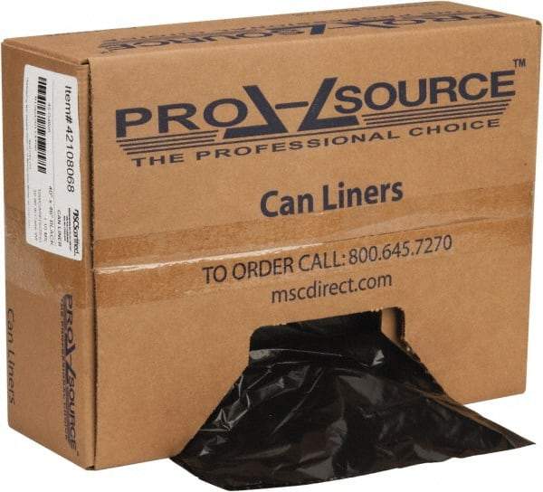 PRO-SOURCE - 1.1 mil Thick, Heavy-Duty Trash Bags - Hexene Resins, Roll Dispenser, 40" Wide x 46" High, Black - Americas Industrial Supply