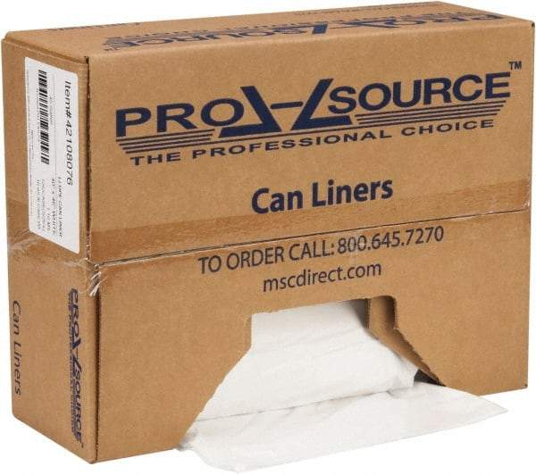 PRO-SOURCE - 1.1 mil Thick, Heavy-Duty Trash Bags - Hexene Resins, Roll Dispenser, 40" Wide x 46" High, White - Americas Industrial Supply