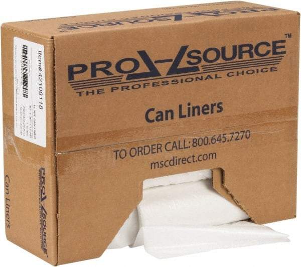 PRO-SOURCE - 1.1 mil Thick, Heavy-Duty Trash Bags - Hexene Resins, Roll Dispenser, 30" Wide x 36" High, Clear - Americas Industrial Supply