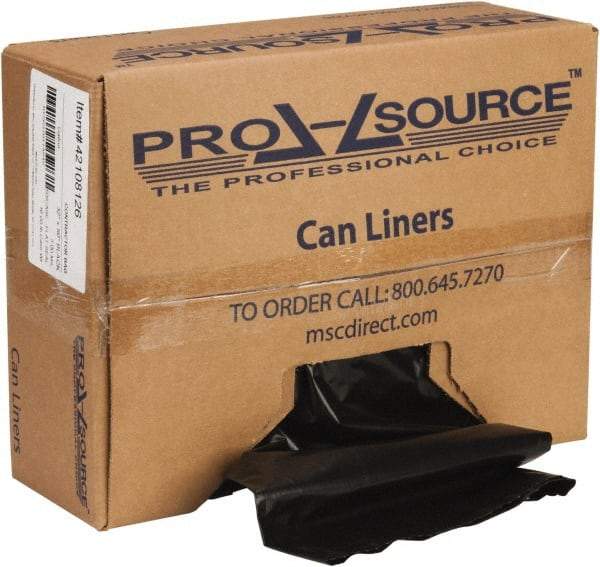 PRO-SOURCE - 3 mil Thick, Contractor Trash Bags - Linear Low-Density Polyethylene (LLDPE), Flat Pack Dispenser, 32" Wide x 50" High, Black - Americas Industrial Supply